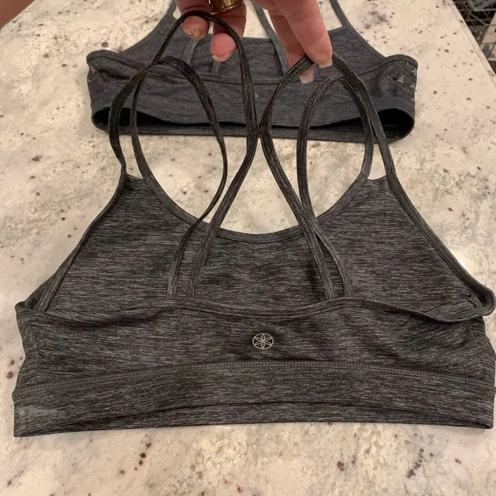 Gaiam Yoga Sport Bras Lot of 2 Gray sz L NWOT